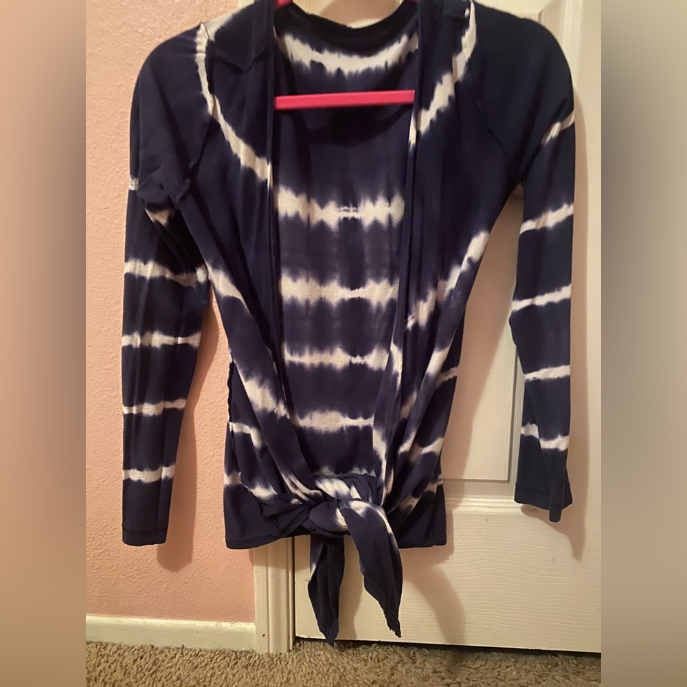 Blue and white tie dye cardigan